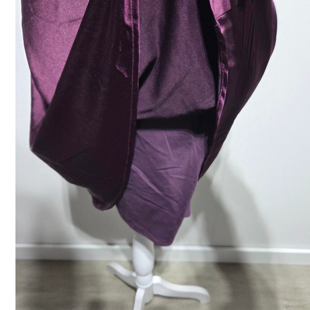 Le Lis Purple Satin Cowl Neck Mini Dress Size Large NWOT - Picture 7 of 7